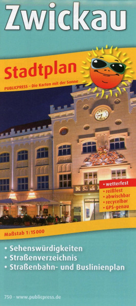 Stadtplan Zwickau 1 : 15 000