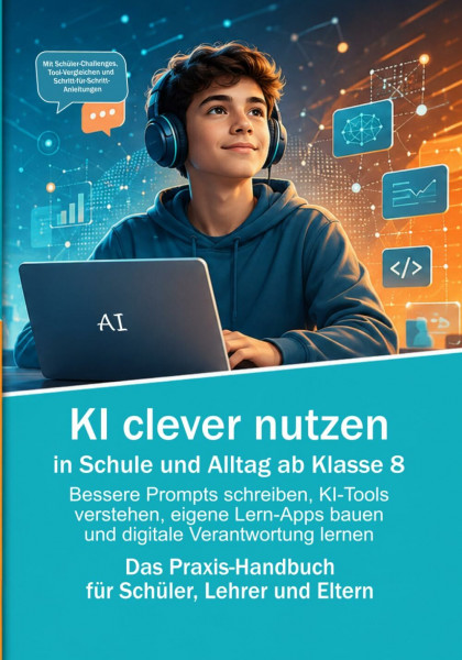 KI clever nutzen in Schule und Alltag ab Klasse 8: Bessere Prompts schreiben, KI-Tools verstehen, eigene Lern-Apps bauen und digitale Verantwortung lernen.