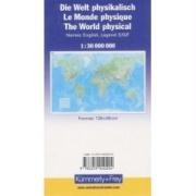 KuF Die Welt, physische Karte 1 : 30 000 000, plano