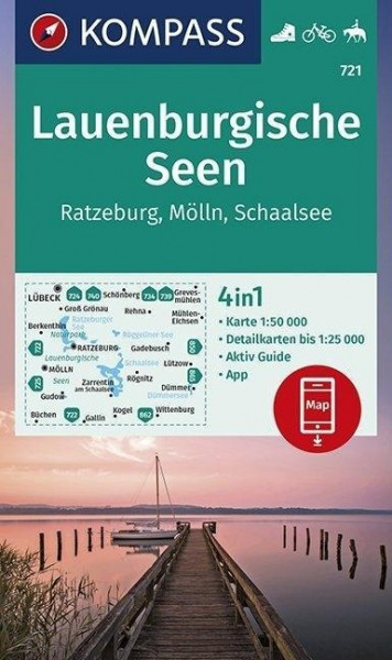 Lauenburgische Seen, Ratzeburg, Mölln, Schaalsee 1:50 000