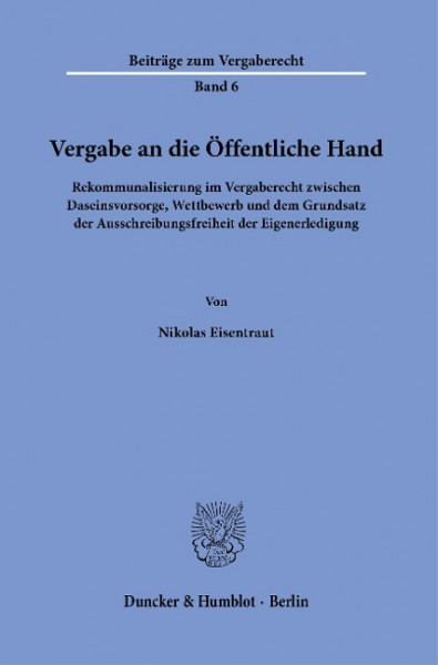 Vergabe an die Öffentliche Hand.