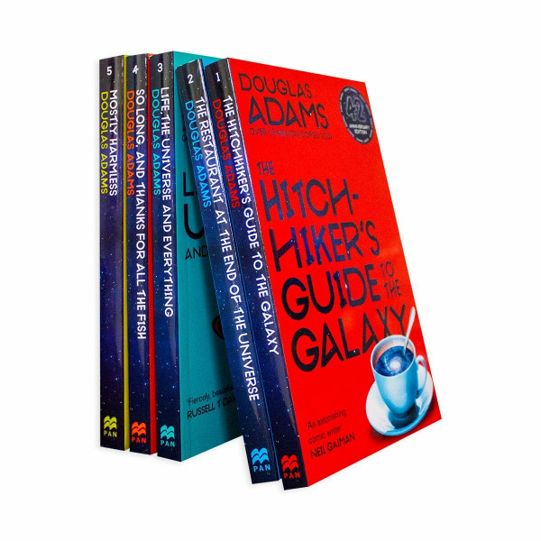 The Hitchhiker Trilogy, 5 Vols.: The Hitchhiker's Guide to the Galaxy; The Restaurant at the End of the Universe; Life, the Universe and Everything; ... Mostly Harmless. Douglas Adams Picador Boxset
