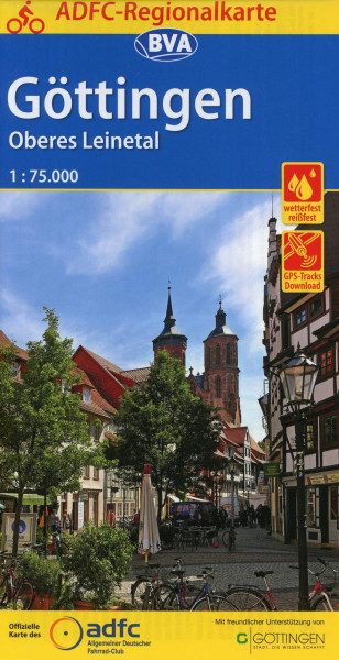 ADFC-Regionalkarte Göttingen Oberes Leinetal, 1:75.000