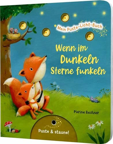 Mein Puste-Licht-Buch: Wenn im Dunkeln Sterne funkeln: Pappebuch-Bestseller mit LED-Lämpchen, Gute-Nacht-Buch für Kinder ab 18 Monaten