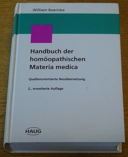 Handbuch der homöopathischen Materia medica.