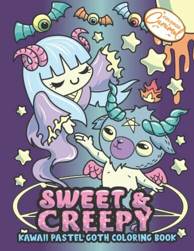 Kawaii Pastel Goth Coloring Book: Sweet & Creepy: Creepy, Horror and Gothic but Sweet Coloring Book for Adults for Stress Relief, Relaxation, and Fun