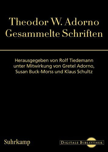 Theodor W. Adorno, gesammelte Schriften