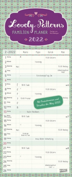 Familienplaner Lovely Patterns 2022
