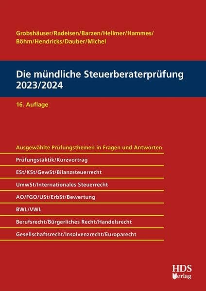 Die mündliche Steuerberaterprüfung 2023/2024