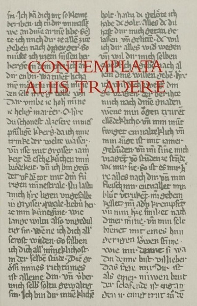 Contemplata aliis tradere