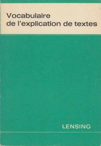 Vocabulaire de l'explication de textes (Arbeitsmittel für den neusprachlichen Unterricht)