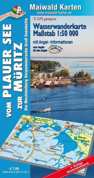 Plauer See = Wasserwanderkarte vom Plauer See zur Müritz - Die Mecklenburg Vorpommersche Groß-Seenplatte - mit ausführlichen Anglerinformationen - vom Angler für den Angler