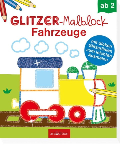 Glitzer-Malblock Fahrzeuge