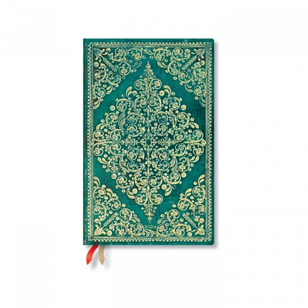 Oceania (Diamond Rosette) Maxi Vertical 12-month Dayplanner 2024 (Elastic Band Closure)