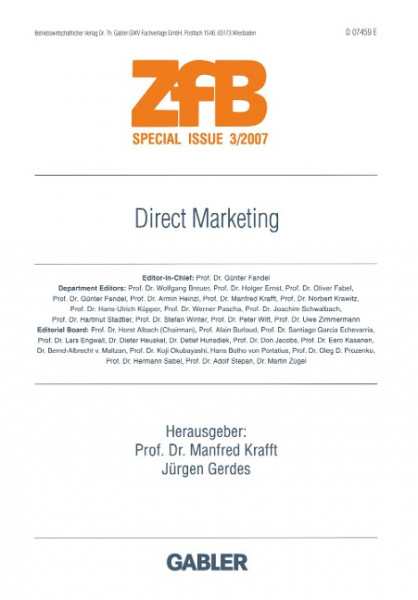 Zeitschrift für Betriebswirtschaft - Ergänzungsheft 2007/3. Direct Marketing