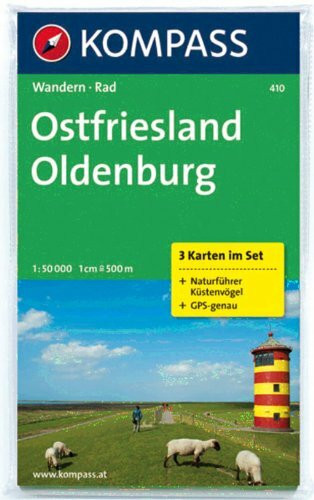 Ostfriesland - Oldenburg: Wanderkarten-Set mit Radrouten und Naturführer. GPS-genau. 1:50000 (KOMPASS Wanderkarte, Band 410)