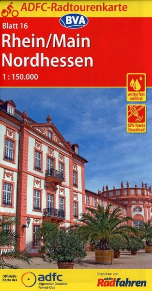 ADFC-Radtourenkarte 16 Rhein/Main Nordhessen 1:150.000