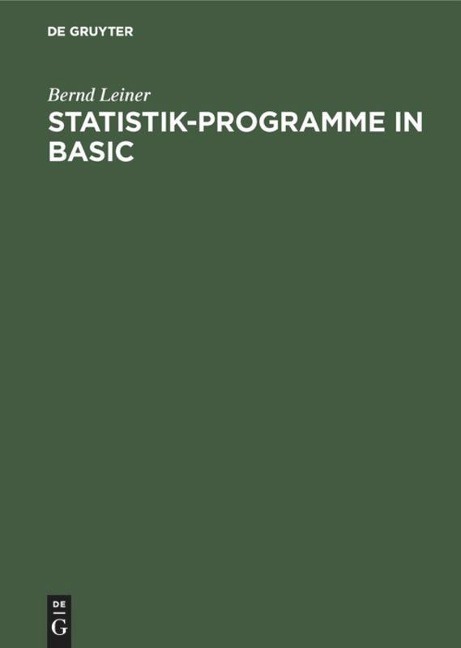Statistik-Programme in BASIC Statistik-Programme in BASIC