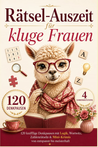 Rätsel-Auszeit für kluge Frauen: 120 knifflige Denkpausen mit Logik, Wortwitz, Zahlenrätseln und Mini-Krimis – von entspannt bis meisterhaft