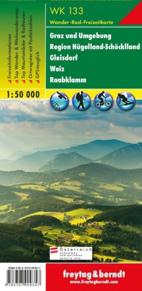 Graz und Umgebung - Region Hügelland-Schöcklland - Gleisdorf - Weiz - Raabklamm 1 : 50 000. WK 133