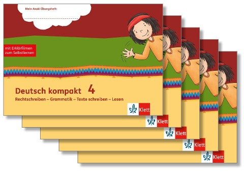 Deutsch kompakt 4. Rechtschreiben - Grammatik - Texte schreiben - Lesen. Übungsheft mit Erklärfilmen Paket (VE5) Klasse 4