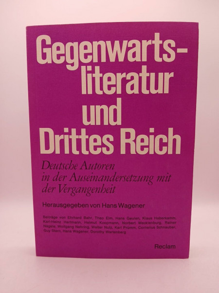 Gegenwartsliteratur und Drittes Reich