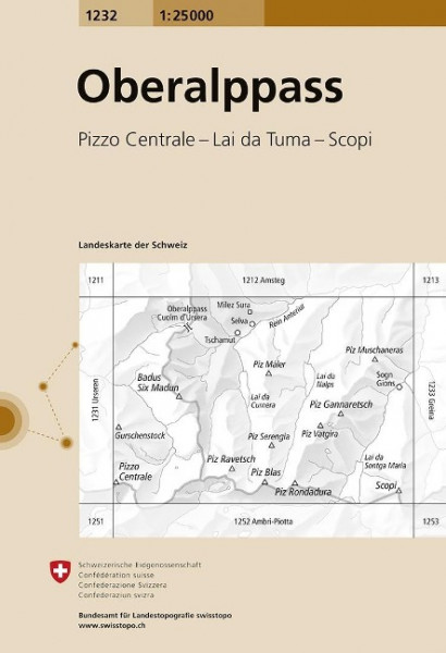 Swisstopo 1 : 25 000 Oberalppass