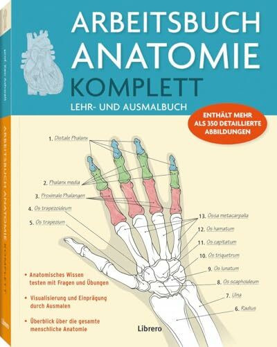 Arbeitsbuch Anatomie Komplett: Lehr- und Ausmalbuch - enthält mehr als 350 detaillierte Abbildungen