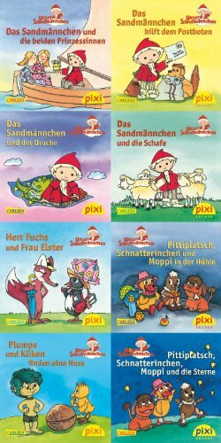 Pixi-Box 168: Unser Sandmännchen (8x8 Exemplare): Herr Fuchs und Frau Elster; Pittiplatsch, Schnatterinchen und Moppi in der Höhle; Plumps und Küken ... Das Sandmännchen hilft dem Postboten...