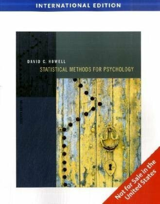 Wadsworth Publishing Co Inc Statistical Methods For Psychology, International Edition