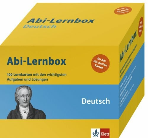 Abi-Lernbox Deutsch: Die 100 wichtigsten Aufgaben und Lösungen auf Lernkarten