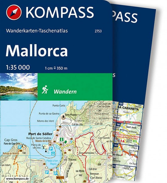 KOMPASS Wanderkarten-Taschenatlas Mallorca 1:35.000: Outdoor-Karten in kompakter Buchform