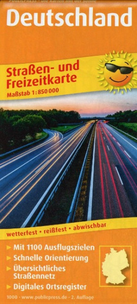Deutschland. Straßen- und Freizeitkarte 1 : 850 000