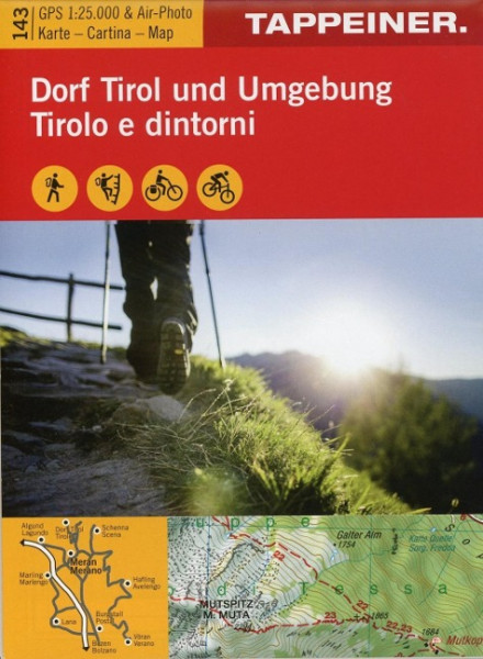 Wanderkarte Dorf Tirol und Umgebung 1:25 000