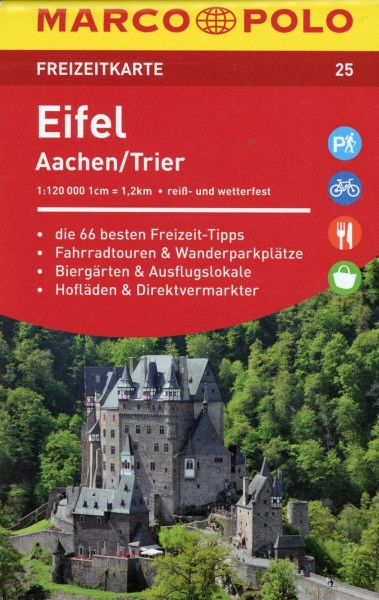 MARCO POLO Freizeitkarte 25 Eifel, Aachen/Trier 1:120 000