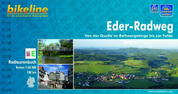 Bikeline Radtourenbuch Eder-Radweg. Von der Quelle im Rothaargebirge bis zur Fulda; 1 : 50 000; wetterfest/reißfest; GPS-Tracks Download