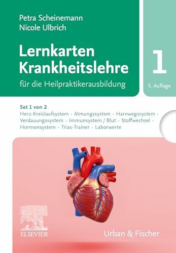 Lernkarten Krankheitslehre Set 1 für die Heilpraktikerausbildung. (Set 1 von 2, Karten A-G, T, U): Herz-Kreislaufsystem, Atmungssystem, ... Hormonsystem, Trias-Trainer, Laborwerte