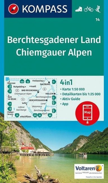 KOMPASS Wanderkarte Berchtesgadener Land, Chiemgauer Alpen 1:50 000