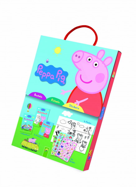 Peppa Pig Spaß-Set: Set mit Malbuch, Bastelbuch, Rätselbuch und Stickern