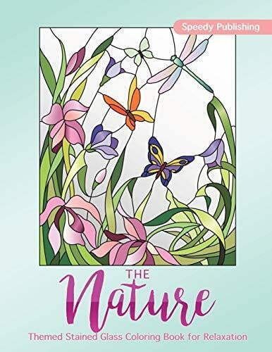 The Nature-Themed Stained Glass Coloring Book for Relaxation