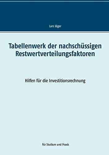 Tabellenwerk der nachschüssigen Restwertverteilungsfaktoren