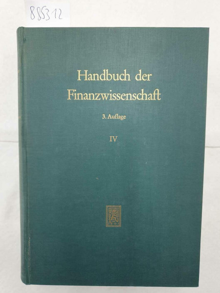 Handbuch der Finanzwissenschaft. Band 4