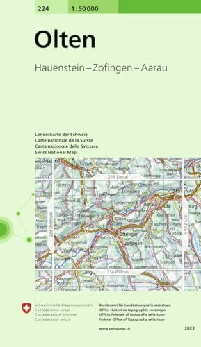 224 Olten: Hauenstein - Zofingen - Aarau (Landeskarte 1:50 000, Band 224)