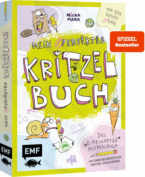 Mein (un)perfektes Kritzelbuch: Das einzigartige Mitmalbuch mit gewitzten Charakteren zum Schmunzeln | Challenges zum Fertigkritzeln für jede Gefühls(schief)lage | Erbsen, Quallen, Schafe und mehr