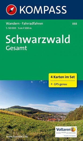 KOMPASS Wanderkarte Schwarzwald Gesamt: Wanderkarten-Set in der Schutzhülle. GPS-genau. 1:50000