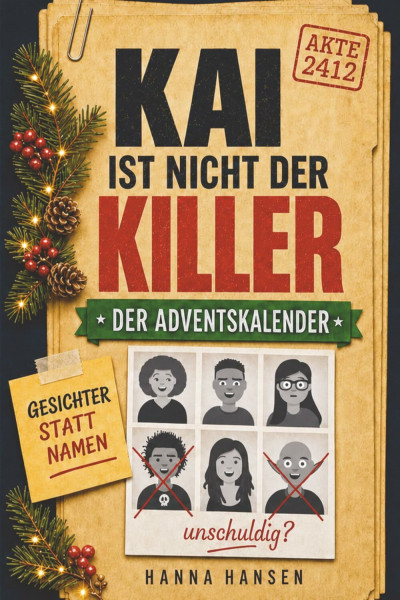 Kai ist nicht der Killer- Der Adventskalender: Krimirätselbuch für Erwachsene: 24 Hinweise, 2.500 Gesichter, ein Täter – finde ihn bis Weihnachten