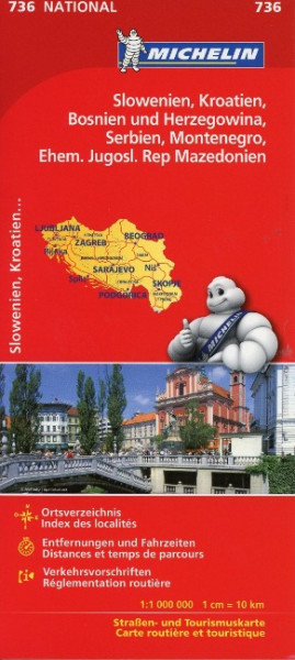 Michelin Slowenien Kroatien Bosnien und Herzegowina Serbien Montenegro Ehem. Jugosl. Rep Mazedonien 1 : 1 000 000