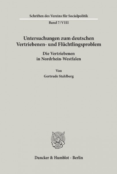 Untersuchungen zum deutschen Vertriebenen- und Flüchtlingsproblem