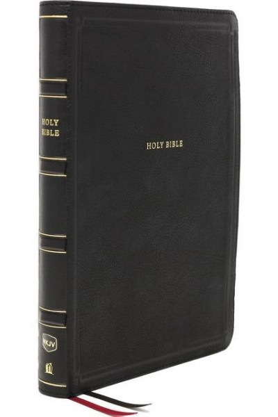 Nkjv, Deluxe Thinline Reference Bible, Large Print, Leathersoft, Black, Red Letter Edition, Comfort