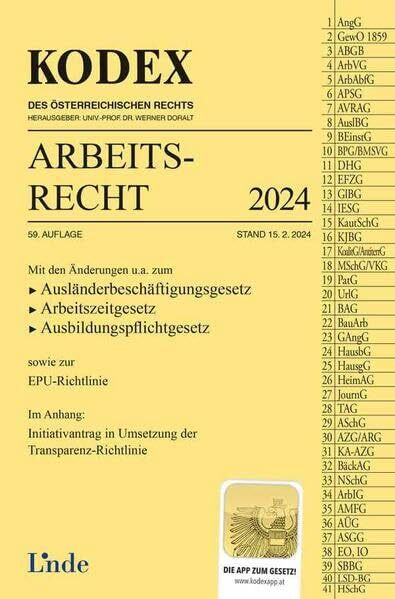 KODEX Arbeitsrecht 2024 (Kodex des Österreichischen Rechts)